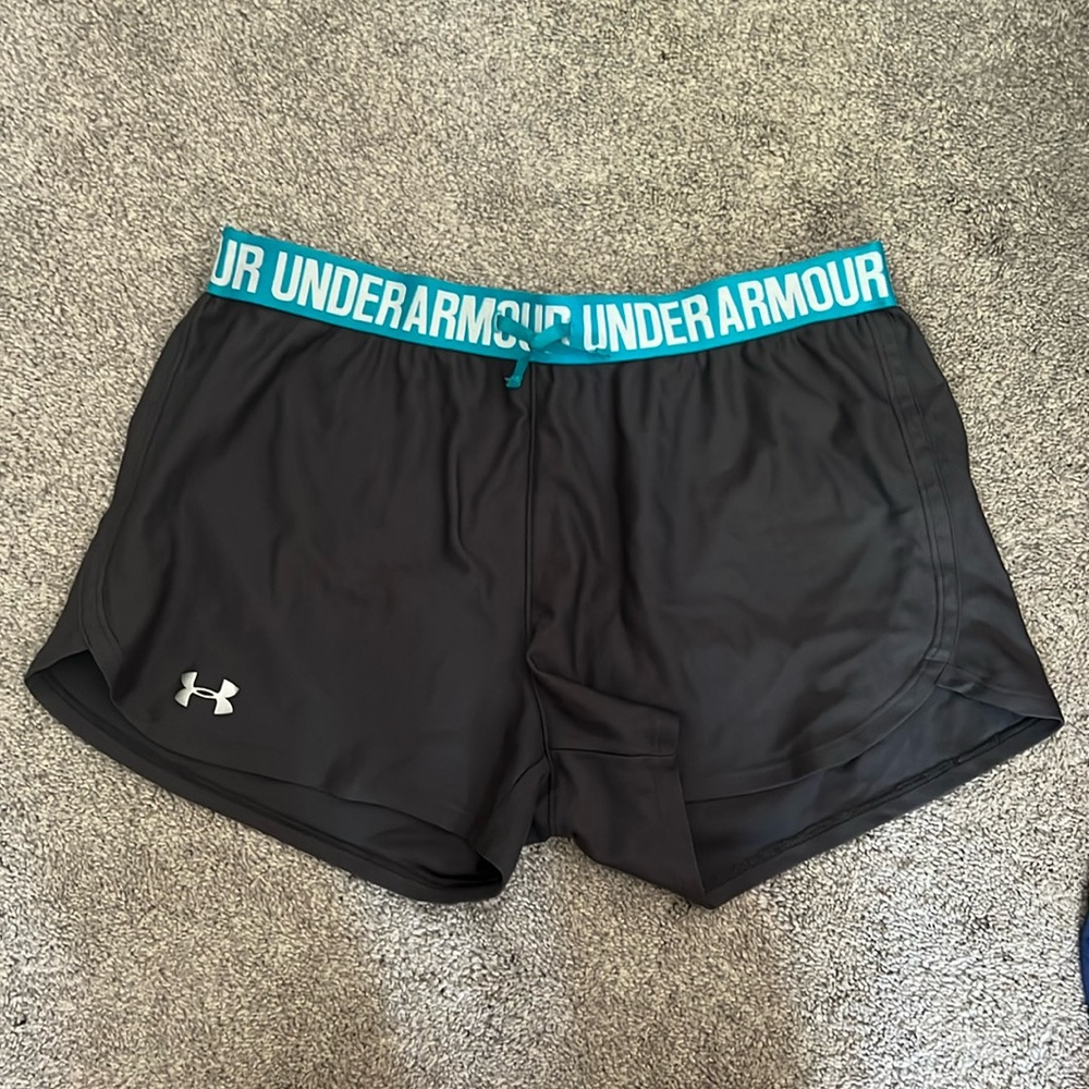 Gray and Blue Under Armour Shorts
